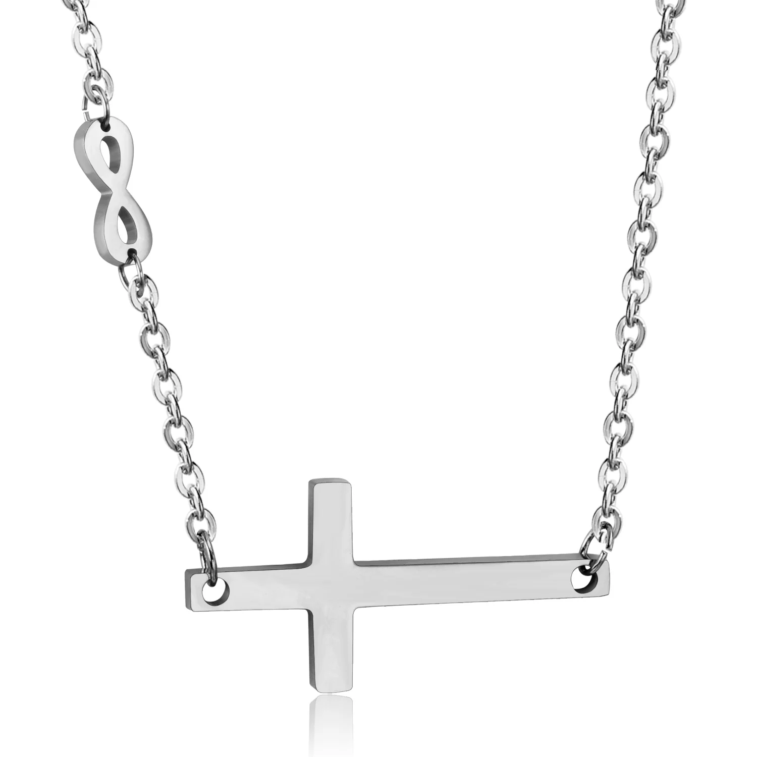 Роскошная сталь горячая бесконечность крест Длинная Золотая/серебряная цепочка