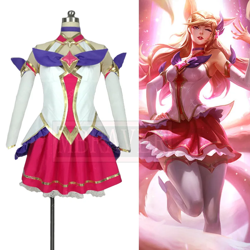 Игра LOL костюмы для косплея Star Guardian Magica девятихвостая лиса Ари косплей костюм на
