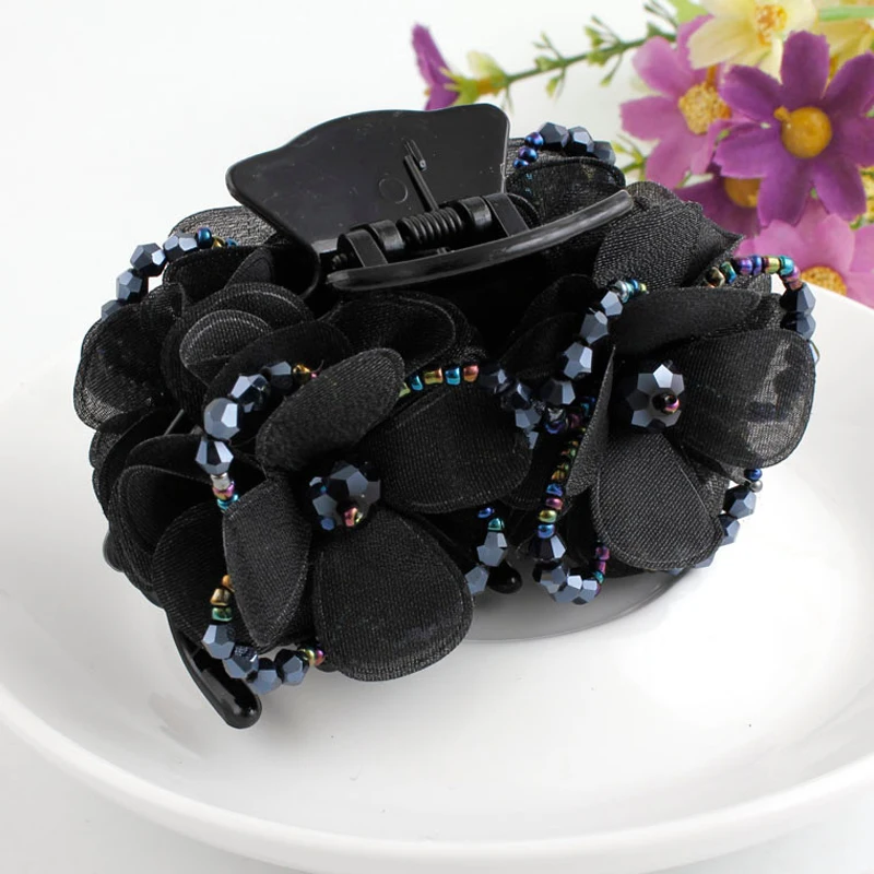 Пластиковые Когти для волос кружевные цветы девочек заколки Винтажные Украшения