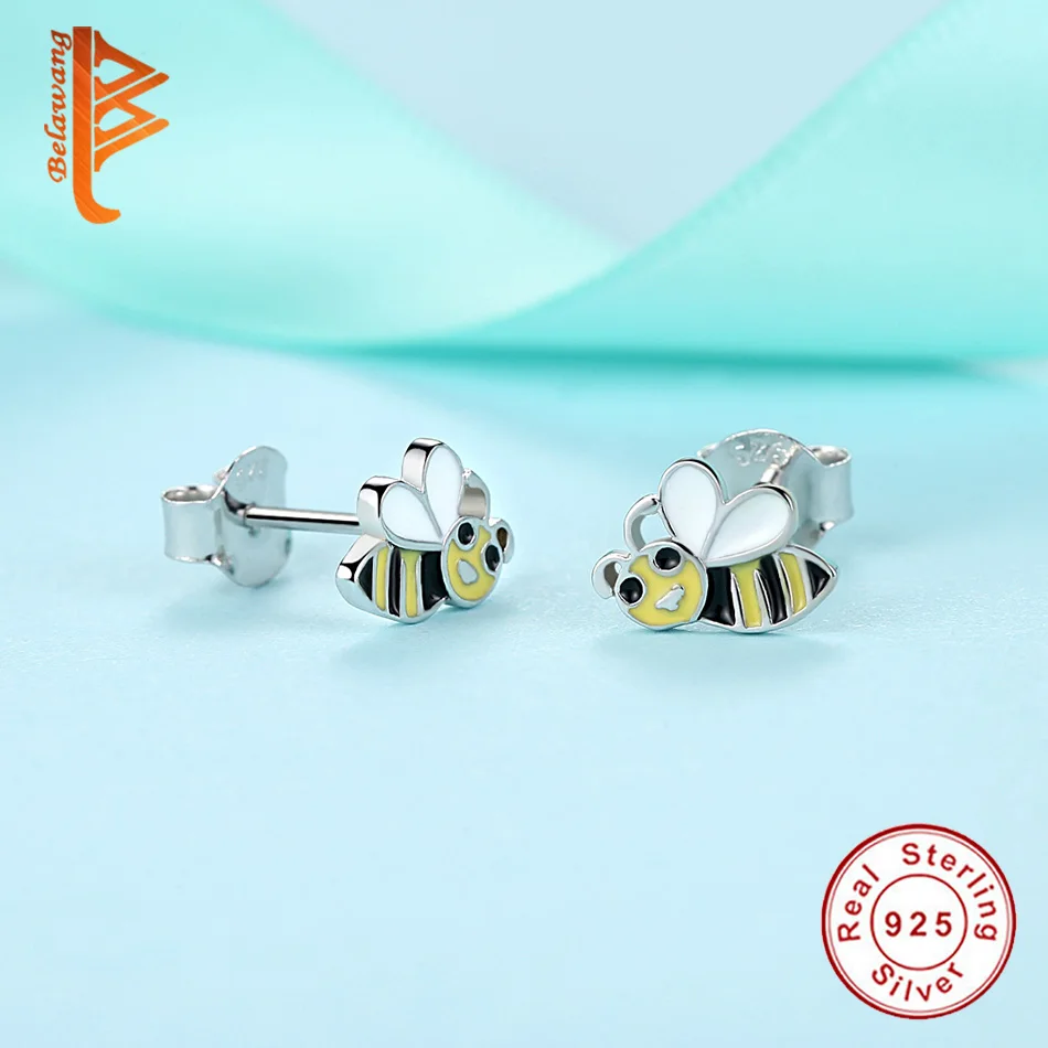 Женские серьги из серебра 100% пробы|bee stud earrings|fashion earringsstud earrings |
