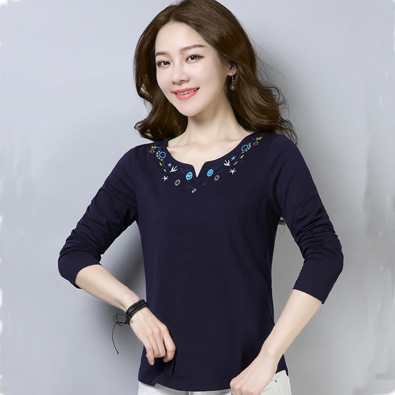 Embroidery blouse women shirts casual plus size korean shirt womens tops and blouses blusas mujer de moda 2021 chemisier femme | Женская