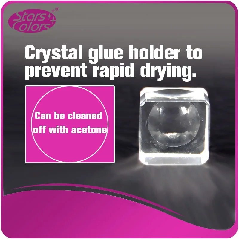 Прозрачный квадратный держатель для клея с натуральными кристаллами|holder| |