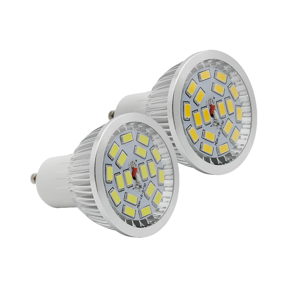 10 шт. GU10 Светодиодный прожектор AC 85-265 в высокая яркость 5730 SMD Lamparas потолочный