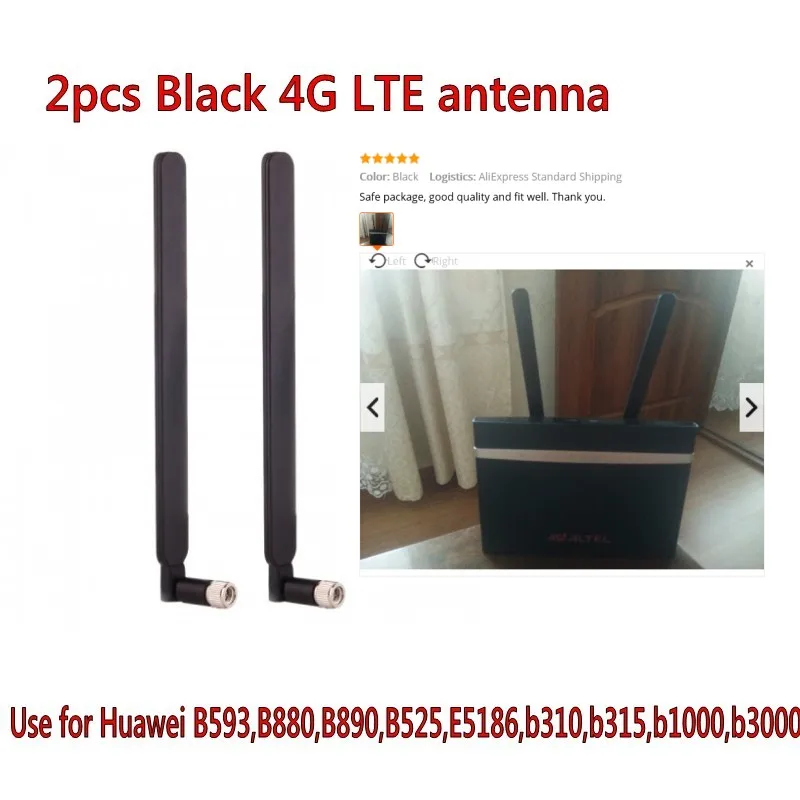 2 шт. антенна B593 5dBi SMA Male для 4G LTE Router as E5186 B315 B310 B525 (белый/черный)|antenna for router|antenna sma