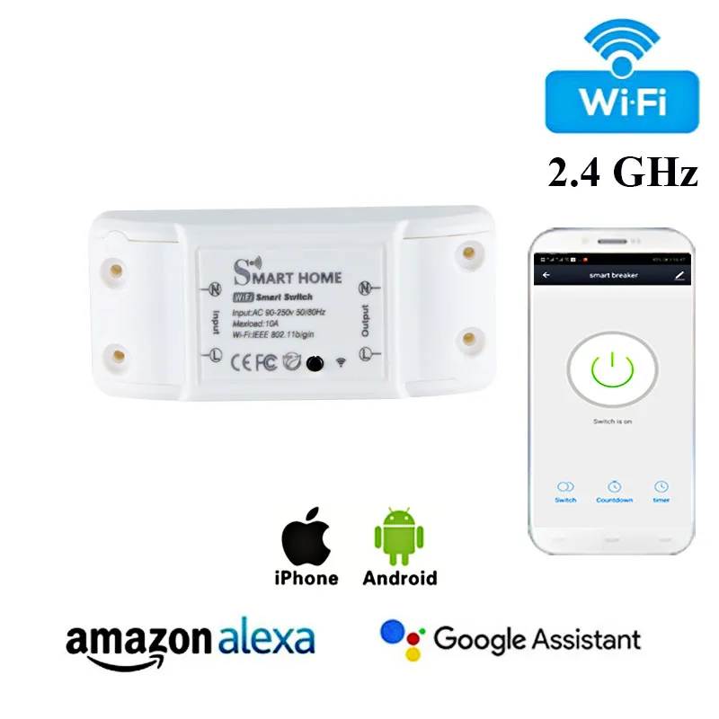 Wifi умный переключатель 110 220 В 10A выключатель Умный контроль жизни google assistant alexa