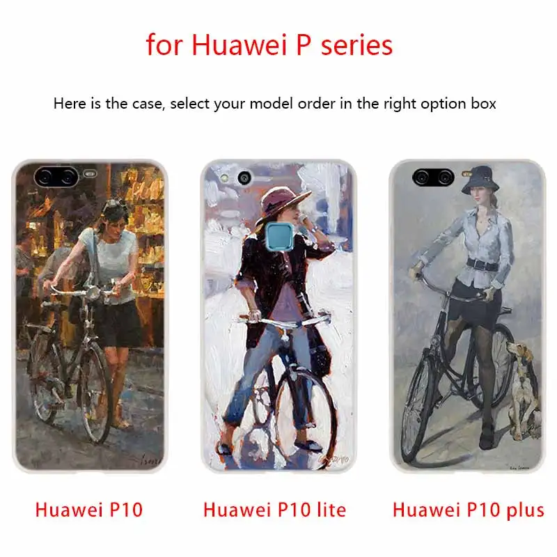 Мягкий чехол для Huawei P40 P30 P20 Pro P10 Lite e Plus P Samrt Z 2020 2019 с рисунком на велосипеде
