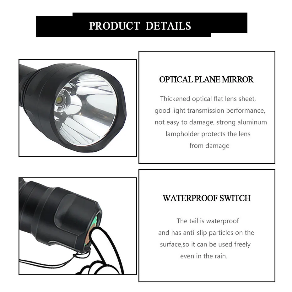 T6 Супер яркий светодиодный тактический фонарик перезаряжаемый