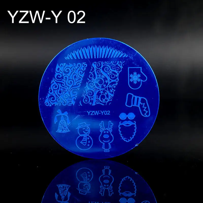YZW-Y02 YWK Рождественская Цветочная пластина для стемпинга для нейл-арта снег Хэллоуин шаблон Маникюр Шаблон изображения фестиваль год трафарет для ногтей - Цвет: YZW-Y02