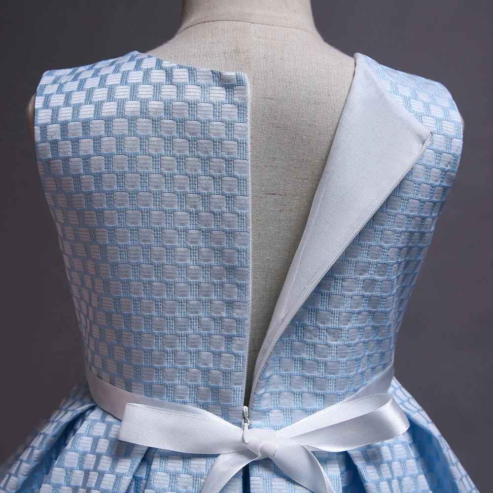 New Children's Dress Plaid Wedding Trailing Princess Girls Show Pettiskirt Flower Girl Catwalk Cotton Lining | Детская одежда и