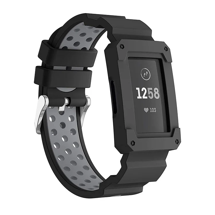 Tschick Accessaries for Charge 3 Bands Anti Impact Design with Silicone Rugged Protective Frame Case Fitbit | Наручные часы
