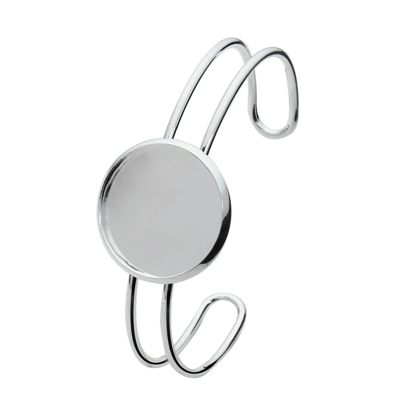 Новый 1 шт./лот 2 размера серебряный цвет круглый браслет базовый пустая основа