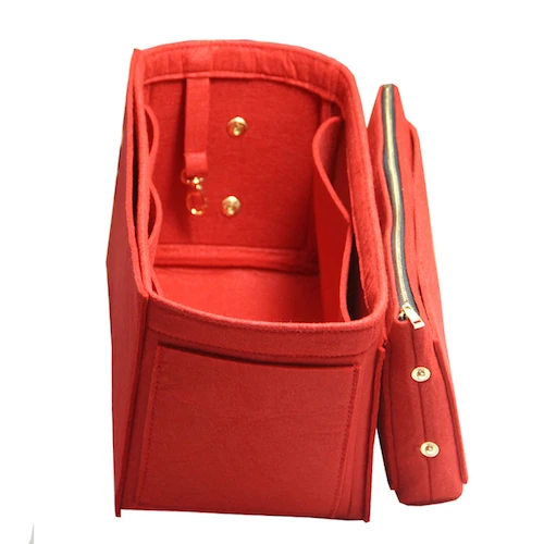 Cherry Подходит для изящных мм GM вставки Органайзер Кошелек сумка в Bag-3MM Премиум фетр(ручная работа/20 цветов) w/съемный карман на молнии - Цвет: Cherry