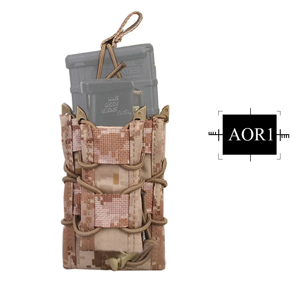 AOR1 Emersongear 5,56 двойной подсумок для винтовки M4/M14/AK/G3 пистолет M92/1911/HK45 Мультикам страйкбол Molle подсумок держатель - Цвет: AOR1