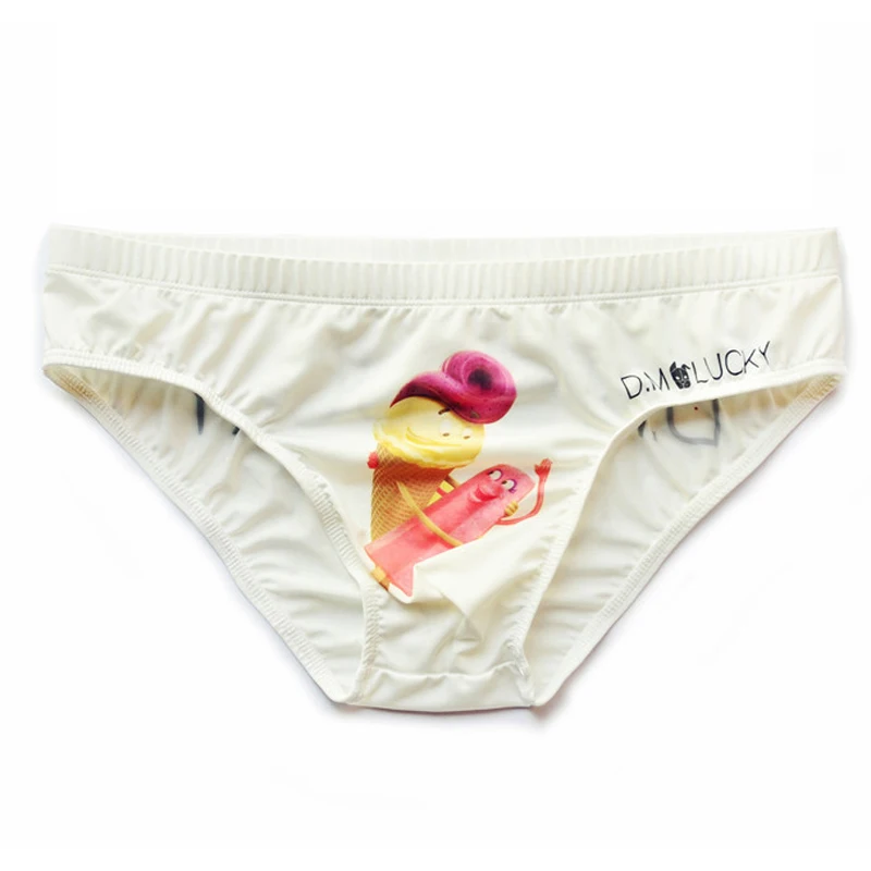 Новые мужские трусы из полиэстера и шелка с рисунком мультфильма сексуальные