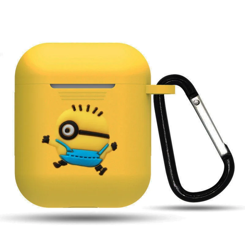 Cute Cartoon Silicone Case for Apple Airpods Accessories i10 TWS Bluetooth Earphone Protective Cover Bag Anti-lost Buckle | Электроника