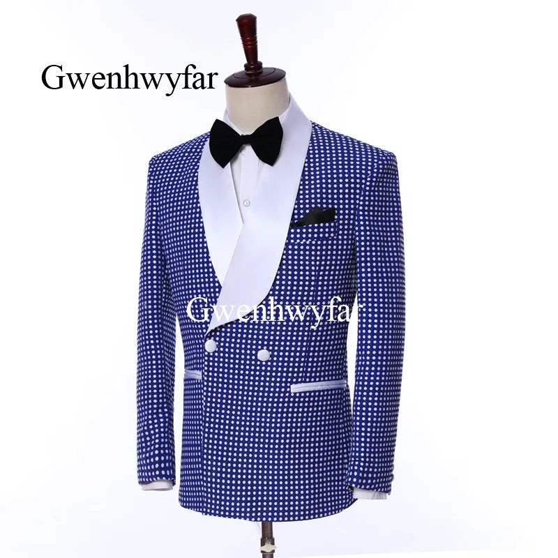 Gwenhwyfar 2019 Мужская праздничная одежда спортивные костюмы брюки синий черный