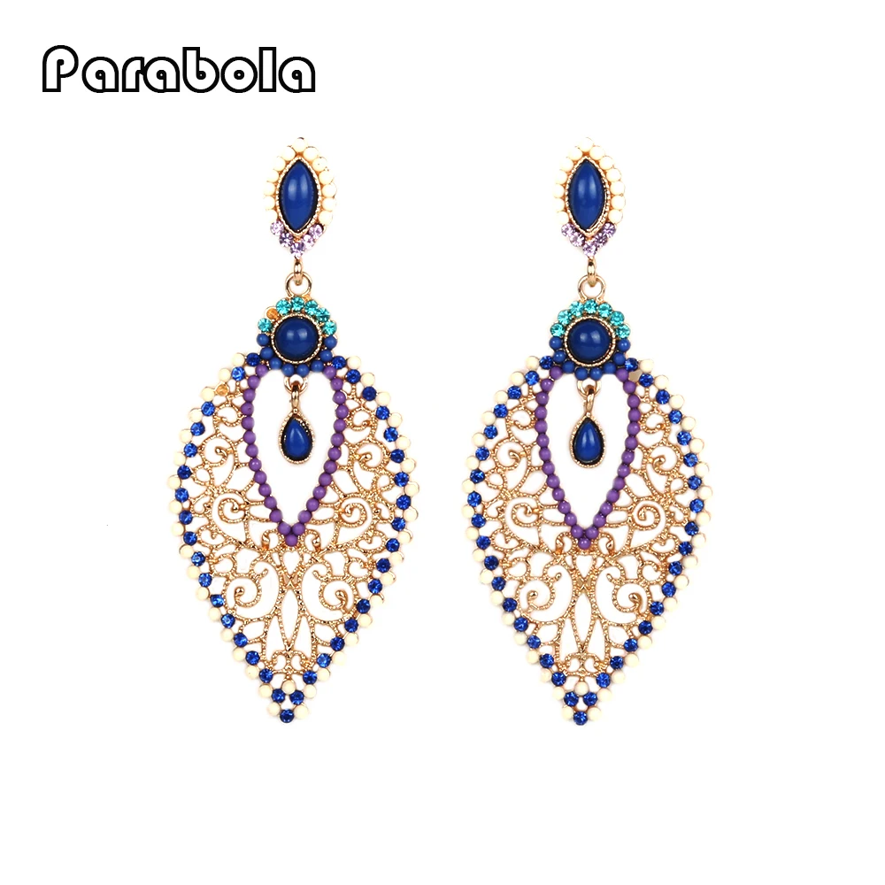 Парабола Золотой Цвет Boho Винтаж Листьев Полые Образной кривой Падения Подвеска