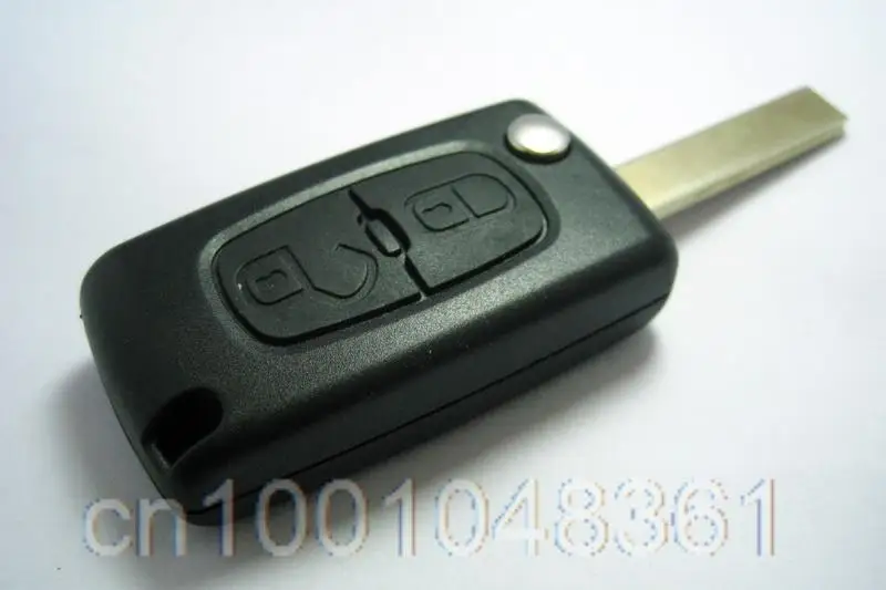 Дистанционного флип складной ключ чехол Keyless Брелок для peugeot 107 207 307 407 408 2 кнопки 2B
