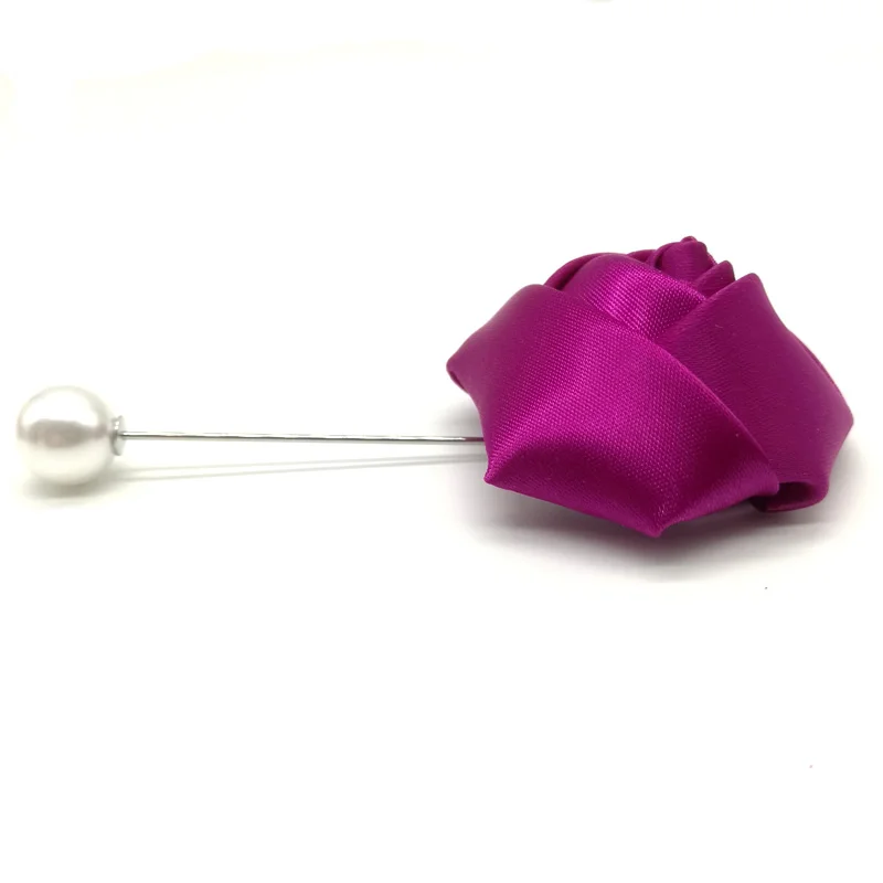 5 шт. темно-розовая роза из красного атласа ручной работы цветок брошь на шпильке