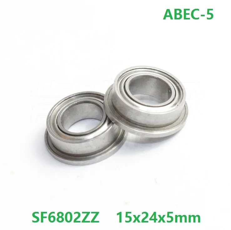 Шарикоподшипник глубокого желоба с защитой и фланцем SF6802ZZ SF6802-ZZ 2Z ABEC-5, 50 штук в упаковке, размером 15x24x5 мм, из нержавеющей стали F6802ZZ F6802.