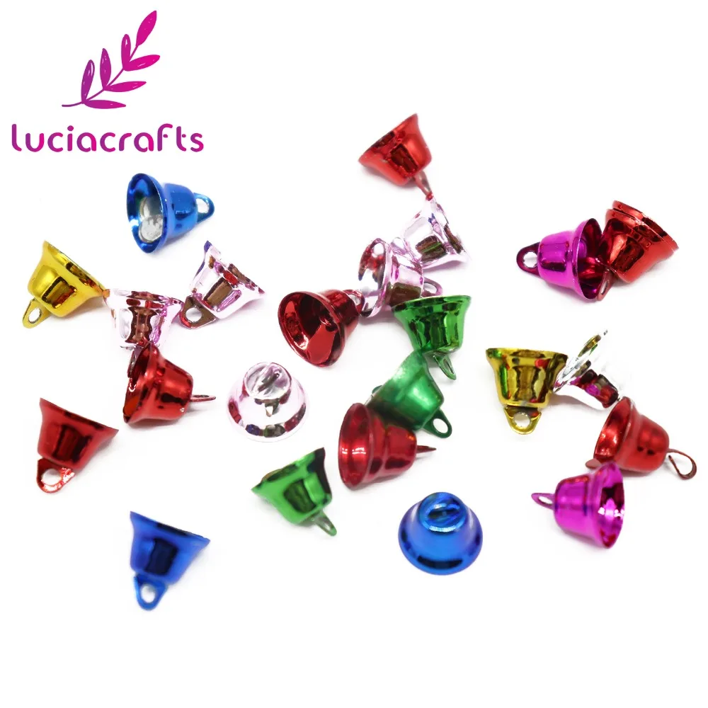 Lucia crafts 12*12 мм 24 шт. разноцветные маленькие металлические колокольчики для рождественской елки, украшения, творчество, рукоделие, Декор, подарок H0213