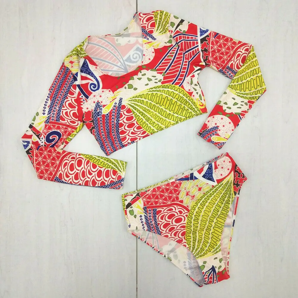 2019 сексуальные женские костюмы из двух частей купальники с длинным рукавом