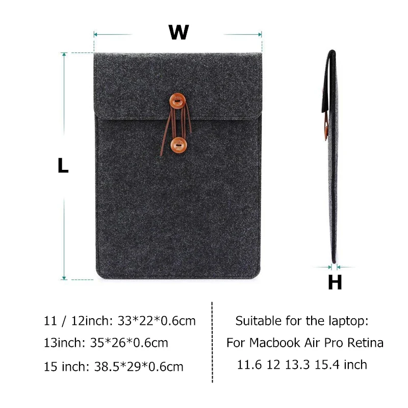 BinFul чехол для ноутбука Macbook Pro/Air/Retina 9 7 11 12 13 15 17 дюймов шерстяной фетровый