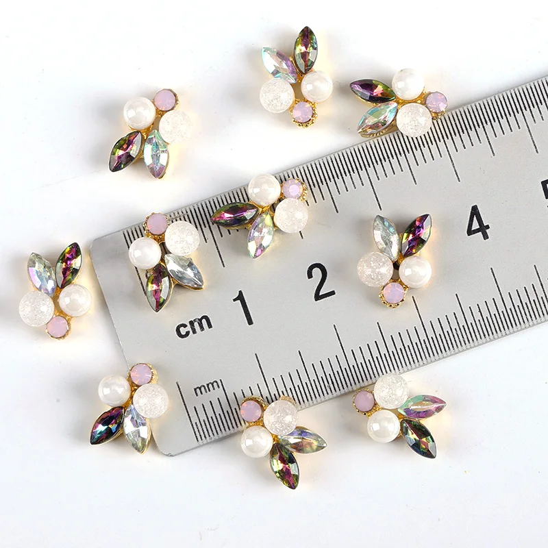 10 шт./упак. аксессуары для ногтей металлические блестящие украшения красочные