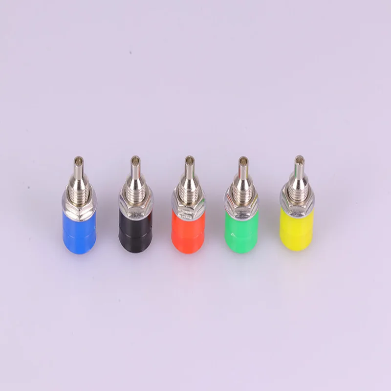 Nickel Plated 5PCS red+black+yellow+green+blue 4mm Banana female jack Binding Post Connector | Обустройство дома
