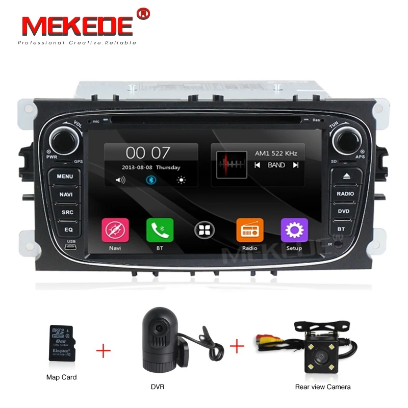 2DIN автомобильный dvd-плеер gps Navi для Ford Focus Mondeo Galaxy Kuga с аудио Радио Стерео головное устройство BT RDS карта Микрофон - Цвет: Car dvd camera DVR B