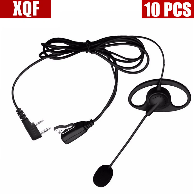 

XQF 10 шт. D-образные PTT наушники гарнитура с микрофоном стрелы для Kenwood Baofeng UV5R радиоприемник TYT