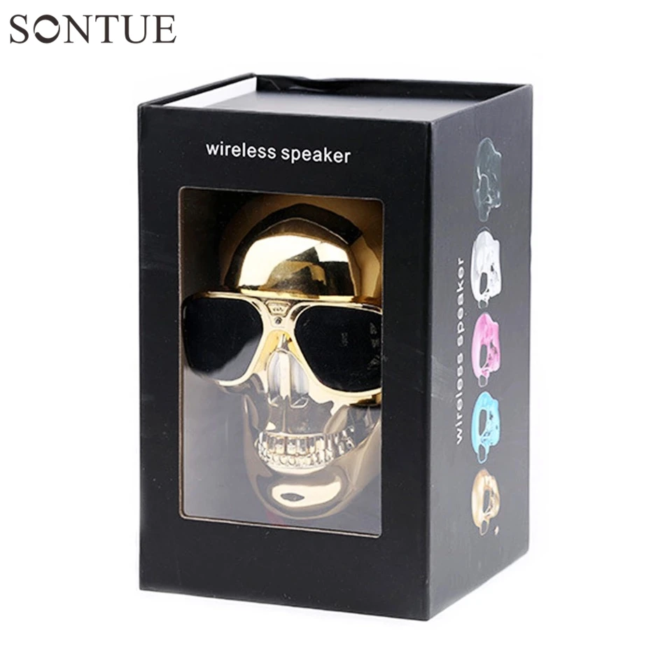 Новый Aero череп Bluetooth Беспроводной громкий Динамик металлик солнцезащитных очков