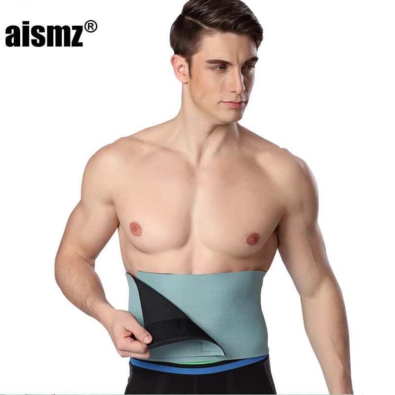 

Aismz горячее нижнее белье для похудения из спандекса для мужчин пояс для тренировок на талии Компрессионный Ремень поясной ремень