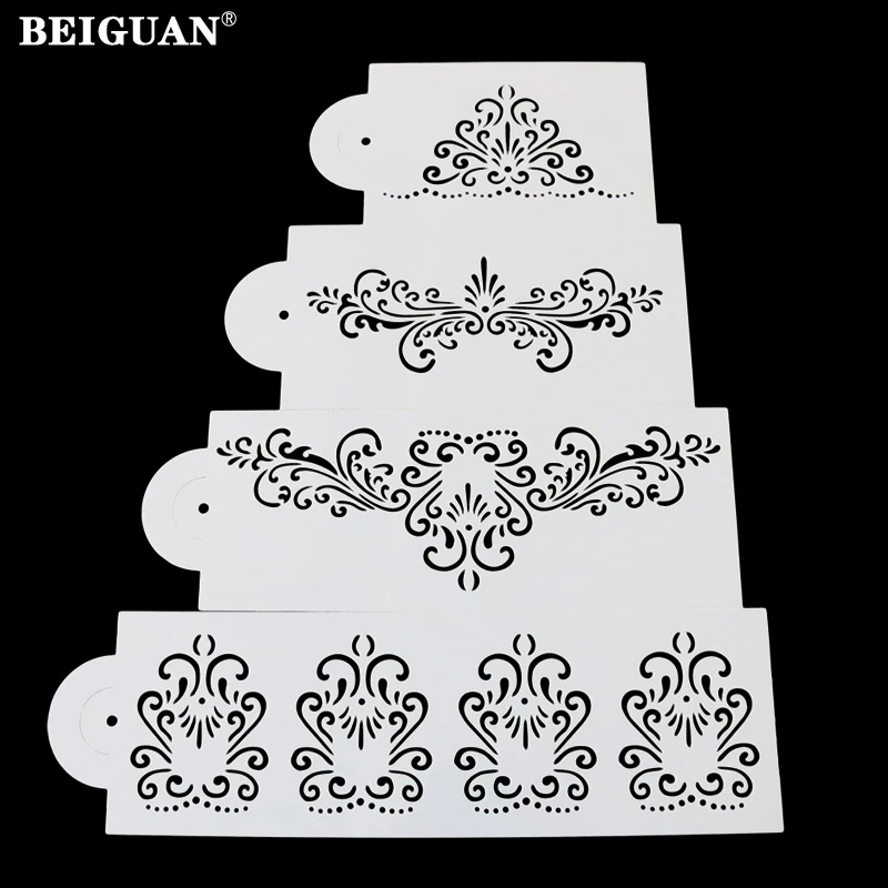 4 шт./компл. трафарет цветок Фондант пирожное формочки для печенья торта Торт