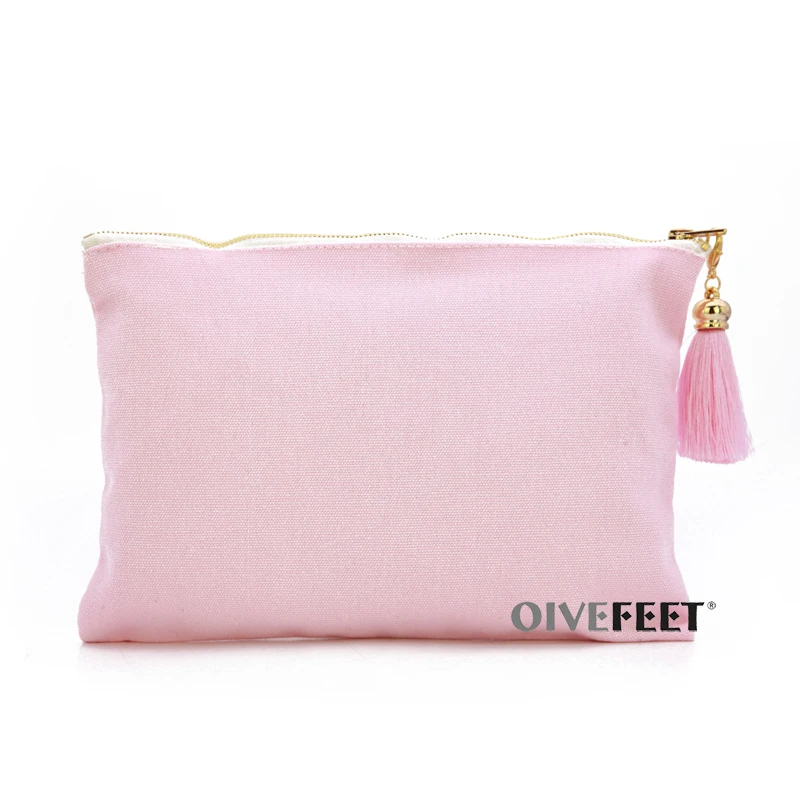OIVEFEET LGC210 12 унций простой розовый хлопковый холщовый клатч сумка из искусственной