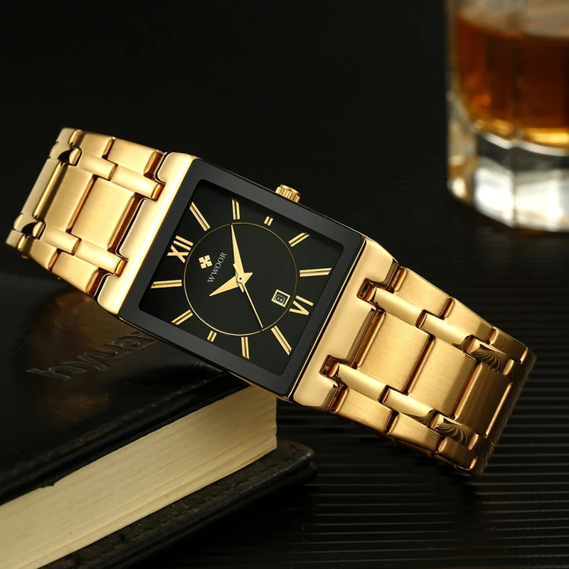 WWOOR брендовые роскошные мужские спортивные наручные часы из нержавеющей стали