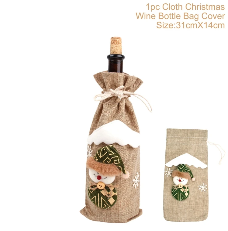 bottle cover 2 Рождественская Крышка для бутылки вина,, Рождественское украшение для дома, Рождественский элемент Noel Navidad, Рождественский Декор, новогодний - Цвет: bottle cover 2