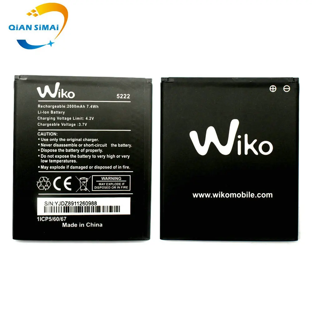 QiAN SiMAi 1 шт. новый 100% высококачественный аккумулятор 5222 для Wiko мобильный
