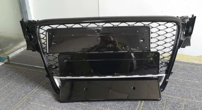 black frame A4 B8 модифицированный Q стиль передний бампер решетка решетки двигателя для Audi A4 S4 RS4 2009 2010 2011 2012 - Название цвета: black frame