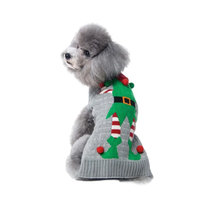  New Christmas Dog Warm Sweater Winter Clown Puppy Clothing Xmas Reindeer Clothes for Small Medium Pet Dogs | Дом и сад