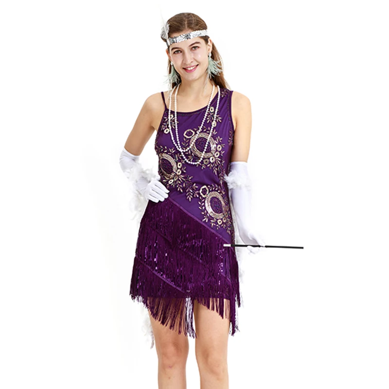 Платье с вышивкой на одно плечо блестками