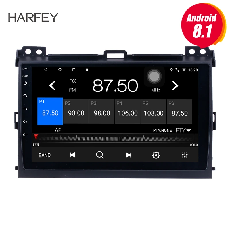 Harfey 10 1 &quotАвтомобильный мультимедийный плеер Android 8 для 2004 2009 Toyota Prado радио GPS Navi с