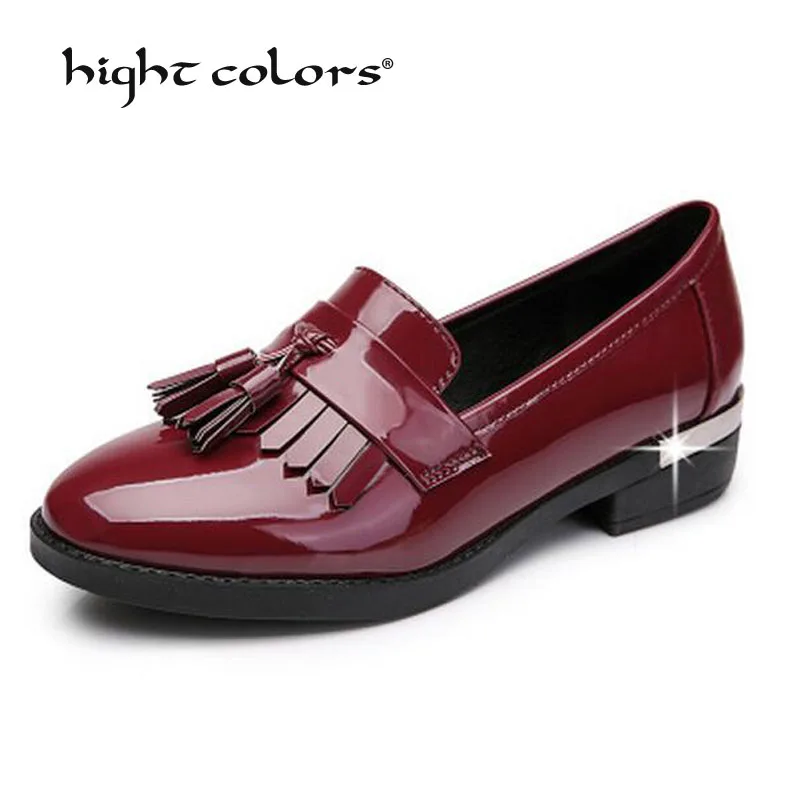 

Spring Autumn 2019 Womens Tassels Loafers Soft Leather Slip on Women Flats Work Shoes Women Fringe Oxford Shoes for Women HM220