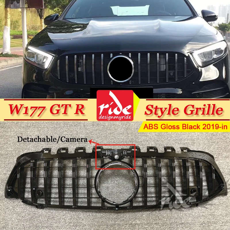 W177 решетка GT R Стиль с Камера спортивные сетки переднего бампера для A class A180 A200 A250