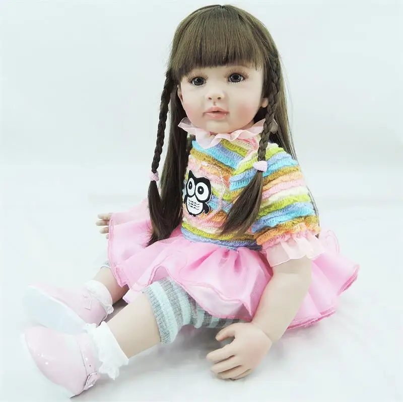 

24inches 60cm bebe reborn toy doll fashion baby dolls 3/4 com corpo de silicone menina for kids birthday Christmas gifts BJD