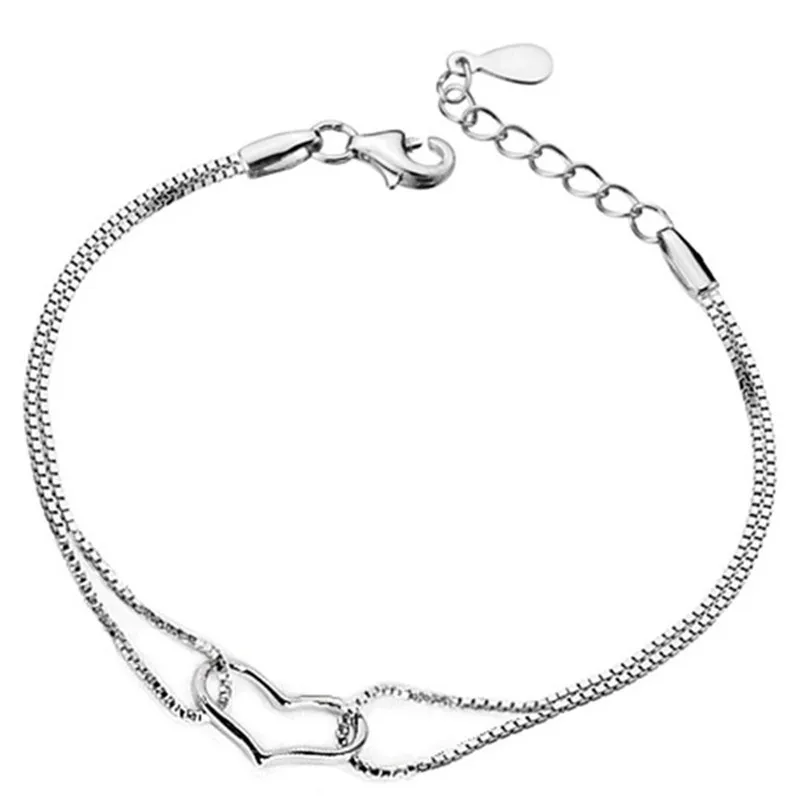 Kittenup серебро Цвет форме сердца браслеты женские модели диких модная обувь