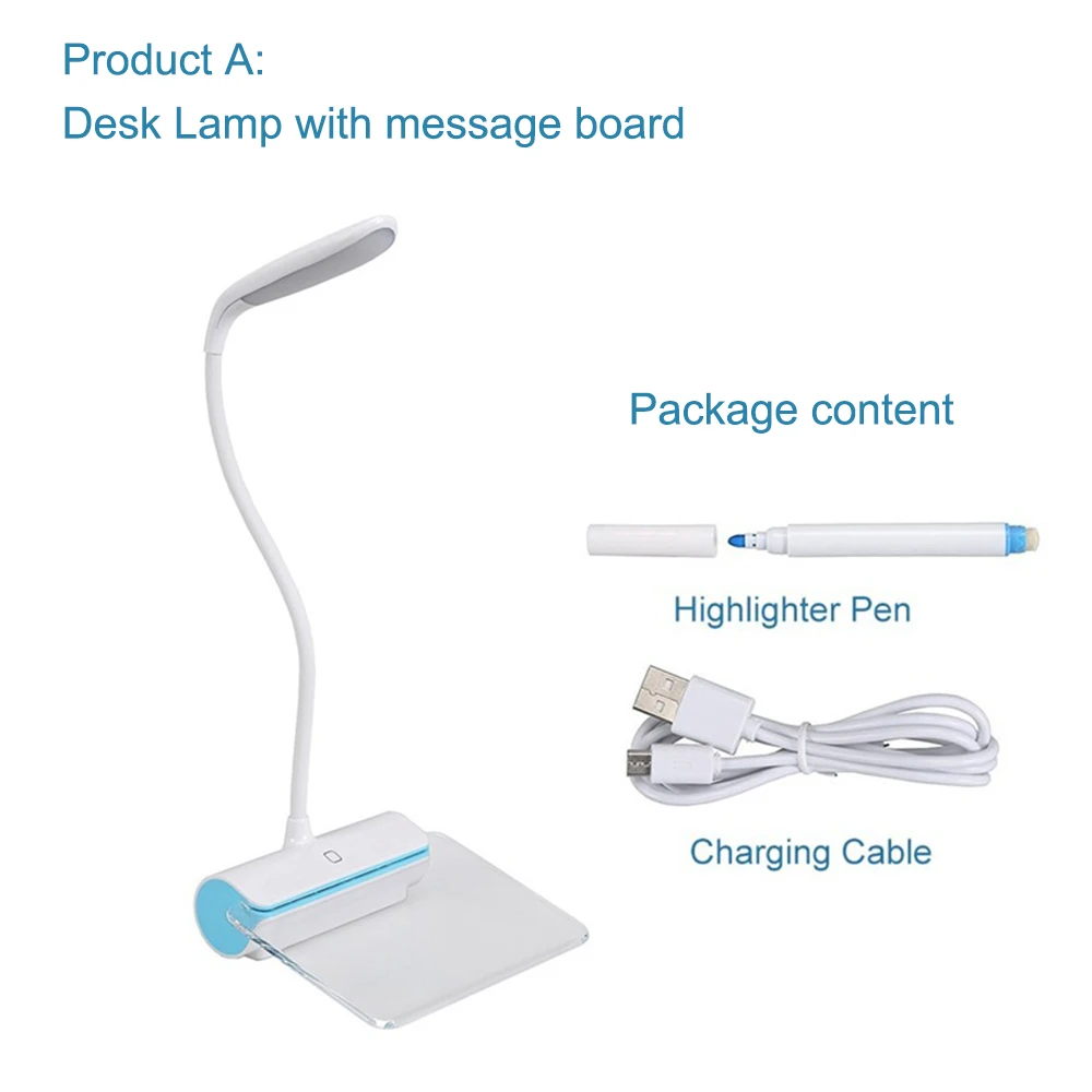 USB перезаряжаемая Светодиодная настольная лампа с сенсорным переключателем 3