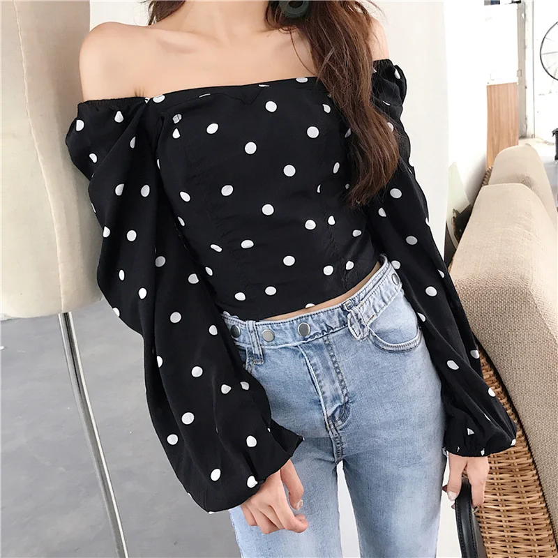 Винтажный милый стиль осень 2020 новая мода Длинные Пышные Рукава одноцветные