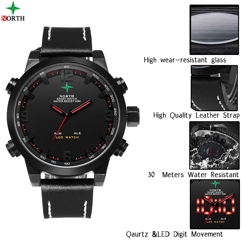 Мужские часы цифровой 2017 Люксовый Бренд спортивные водостойкие многоцелевые