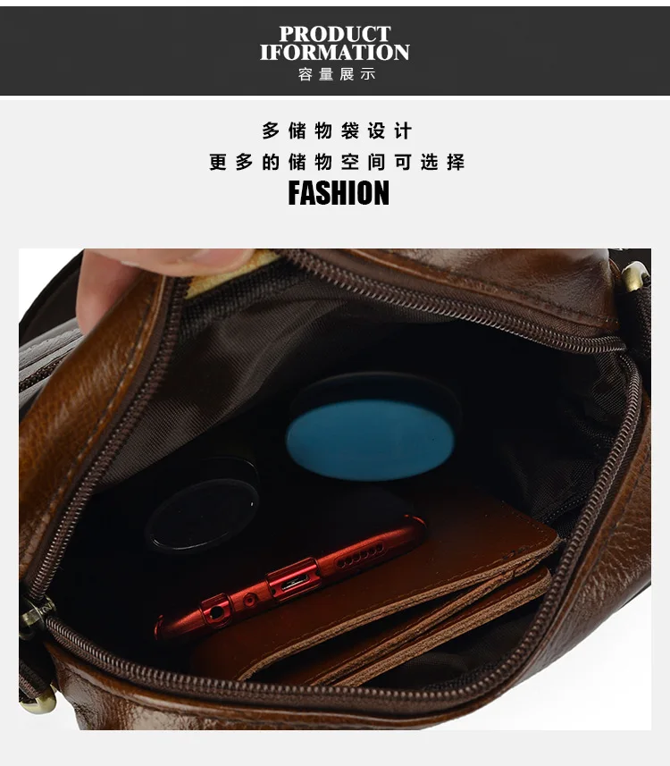 Мужская винтажная модная сумка через плечо из натуральной кожи Новое